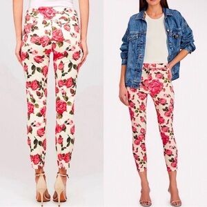 L'AGENCE Ludivine Floral High-Rise Cropped Pants